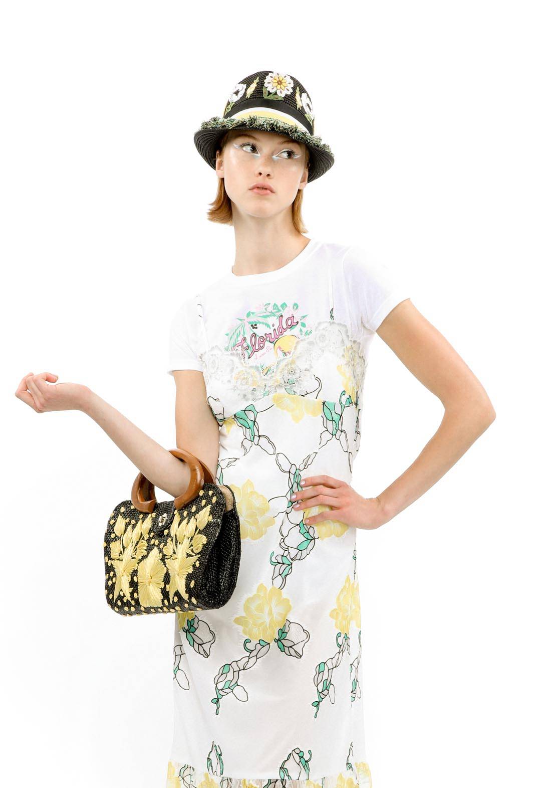 セール❣️29日迄 アナスイ ノースリーブワンピース バブーシュカ付き